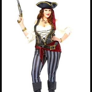 California Costumes Brazen Buccaneer Pirate Costume Plus 3X With Hat